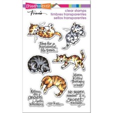 New Stampendous Rubber Stamp clear set KITTY THERAPY CATS free USA ship
