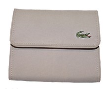 LACOSTE  PURSE WALLET Women's Vintage L72 Casual Slg 15 Light Beige NEW