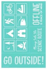 NEW “GO OUTSIDE” Chalk Couture Chalk Transfer Stencil Size C RETIRED