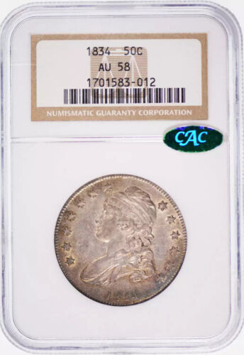 1834 P Capped Bust Half Dollars NGC AU-58 - Picture 1 of 2
