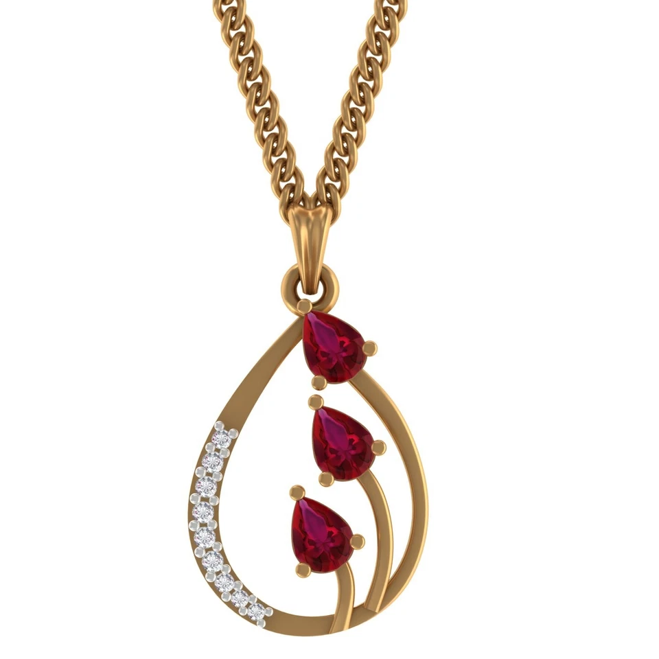 Colgante y aretes de diamantes de oro amarillo de 18 quilates | Diseño floral | 0,11 quilates | VS/SI-IJ Foto 3 de 4