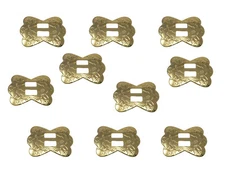 10 Gold Bow Tie Shaped Metal Western Slotted Concho Bolo Belt Leather Crafts