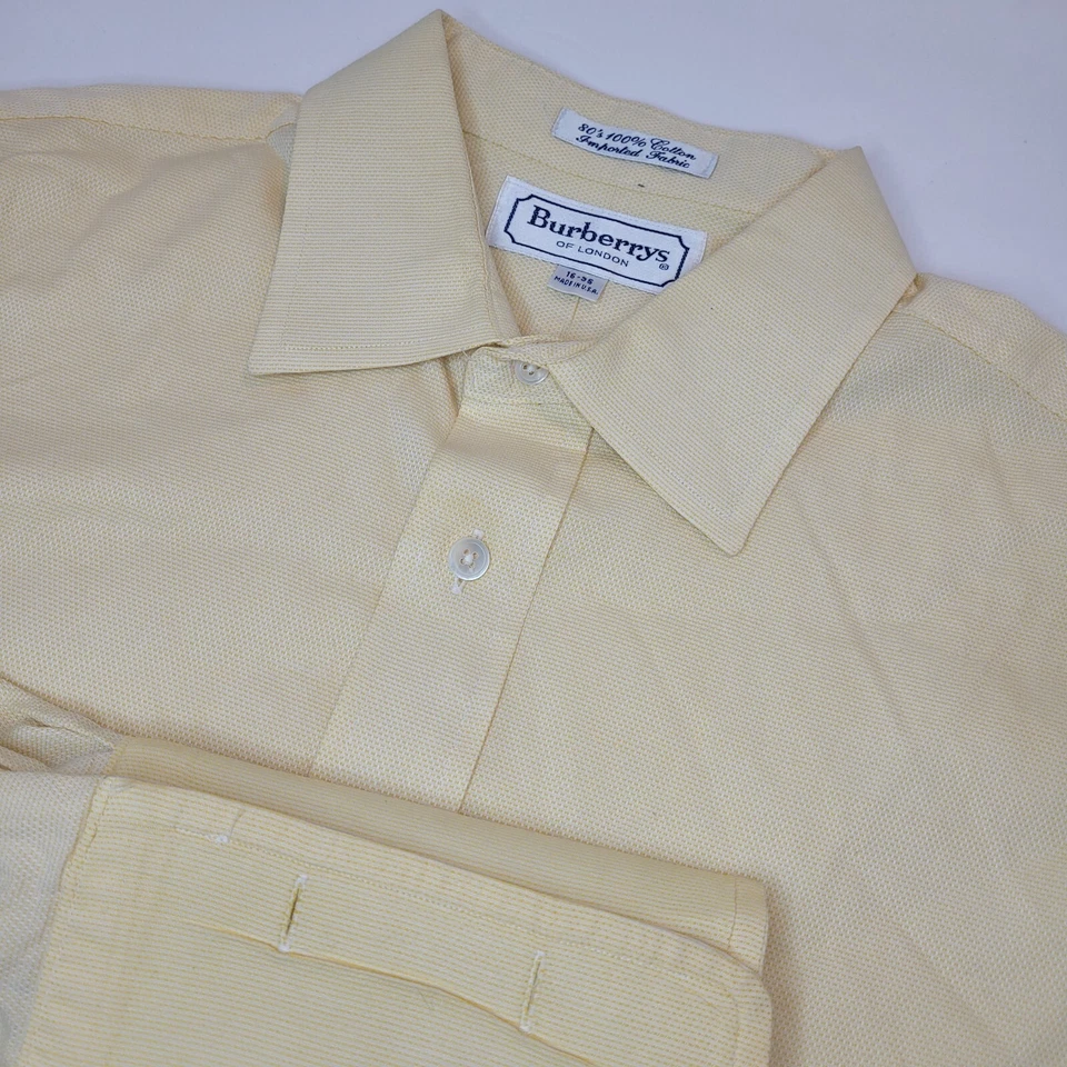 Burberrys Mens Long Sleeve Dress Shirt Medium 16 - 35 Cream Preppy Classic - Image 3 of 4