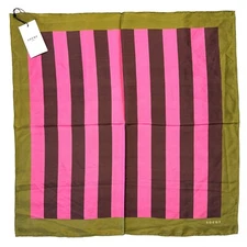 SOEUR x Veronica Beard Womens Striped Silk Square Scarf Pink (MSRP $110)