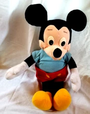 20" VTG 1988 Playskool Disney Large Mickey Mouse Pull String SQUEAKS Plush Doll