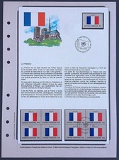 Nations Unies Document 1er jour Timbres Drapeaux La France O & N/O