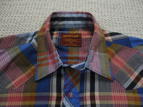 Vtg Rustler Pearl Snap Shirt Mens 16 32/33 Western Cowboy Formal Mint Condition - Picture 4 of 13
