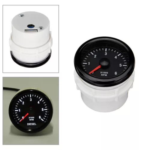 12V 52mm 0-6000 RPM LED Tachometer Gauge Diesel Motor Motor Drehzahlmesser Meter - Bild 9 von 12