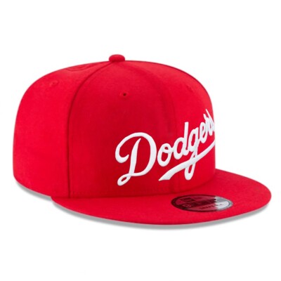 Brand New 9FIFTY Baseball Cap - MLB Los Angeles Dodgers Script Red Snapback Hat