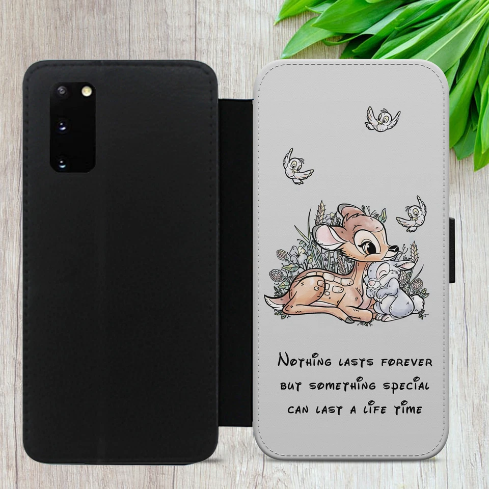 BAMBI FLIP CASE FOR IPHONE SAMSUNG GOOGLE WALLET PHONE COVER DEER LOVE BIRD GIFT - Image 4 of 4