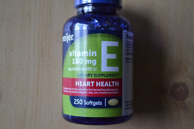 Meijer Vitamin E 180 mg (400 IU) dl-Alpha, Pack of 250 Softgels exp 4/26 
