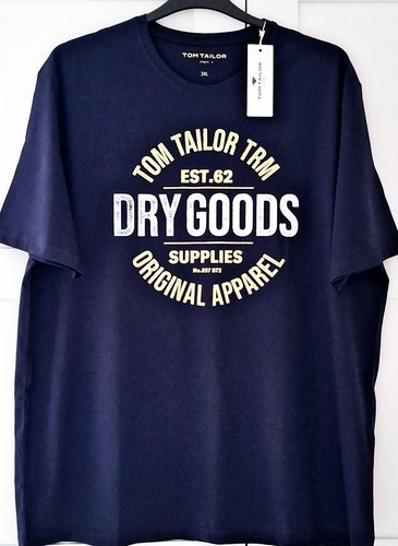 Tom Tailor Mens Navy Graphic Print Short Sleeve T-shirt Top Size 3XL BNWT