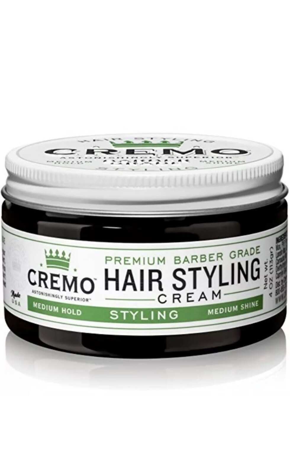 Cremo Premium Barber Grade Hair Styling Cream, Medium Hold, Medium