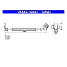 ATE 24.5143-0343.3 Bremsschlauch Vorne Rechts für Opel Astra K