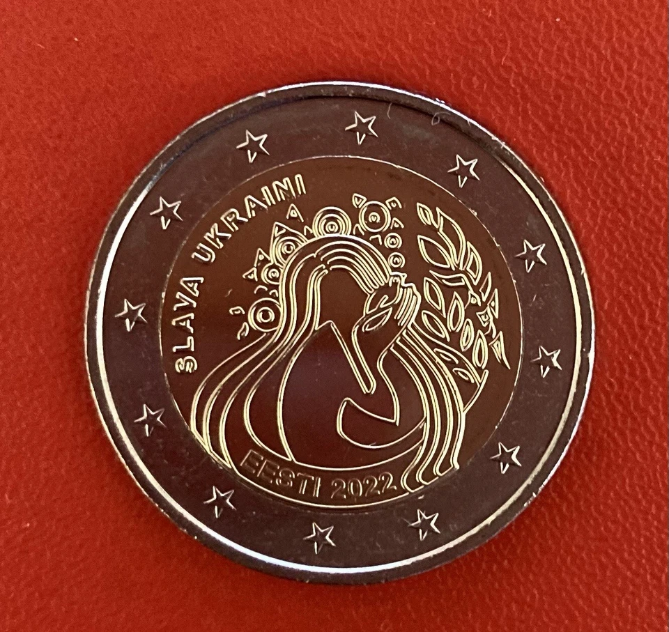 2 Euro Gedenkmünze Estland 2022 „Slava Ukraini/Ukraine“ unz. in Kapsel - Bild 2 von 3