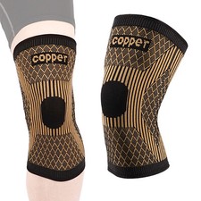 Copper Knee Sleeve Compression Brace Support Sport Gym Joint Injury Pain 1/2pcs