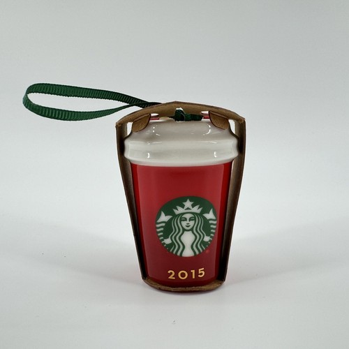NEU Starbucks 2015 Mini rot Travel Mug/To-Go Tasse Keramik Weihnachtsschmuck