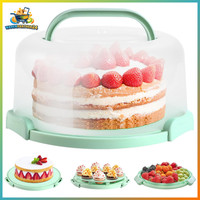 Kuchen Transportbox Rund 10 Zoll Mit Deckel Und Tragegriff, Tortenbox