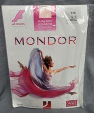 Mondor Ultra Soft 316 PINK Semi-Opaque Dance Tights Footed Adult L/G Sealed Pkg