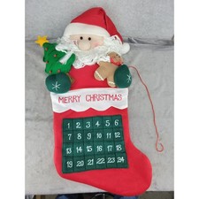 Santa's Best Santa Advent Calendar Christmas Stocking 27"
