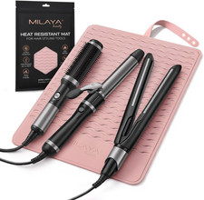 Extra Large Heat Resistant Mat for Hair Tools   Silicone Curling Iron Holder  F