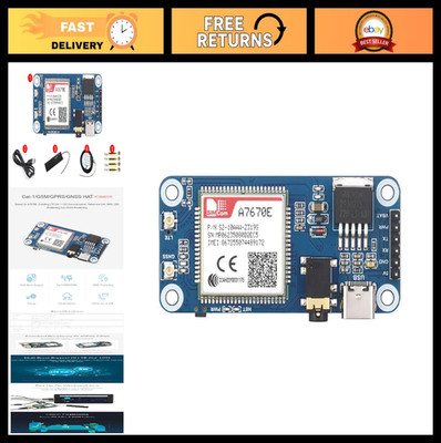 GSM/GPRS/GNSS HAT for Raspberry Pi 5/4B/3B/Zero W & Jetson Nano - A7670E Module,