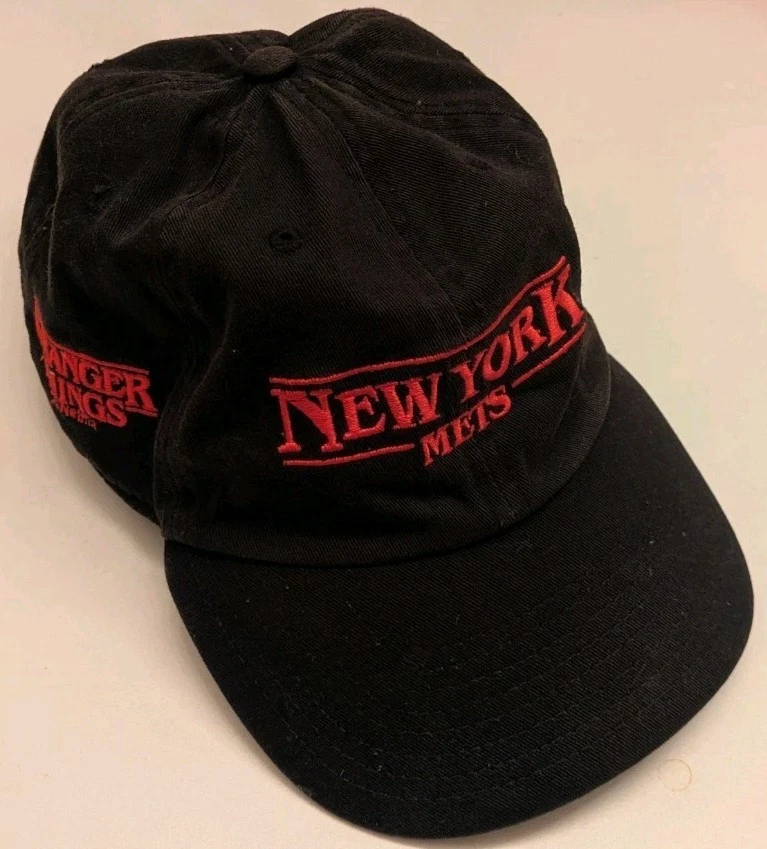 Rare 47' Stranger Things Netflix x MLB New York Mets Black Adjustable Hat - Image 4 of 4