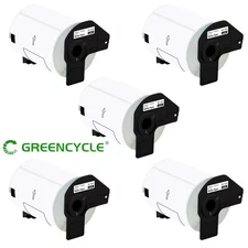 Greencycle 5Rolls 4X6 Paper Shipping Label DK-1241 w/Permanent Frame for Brother