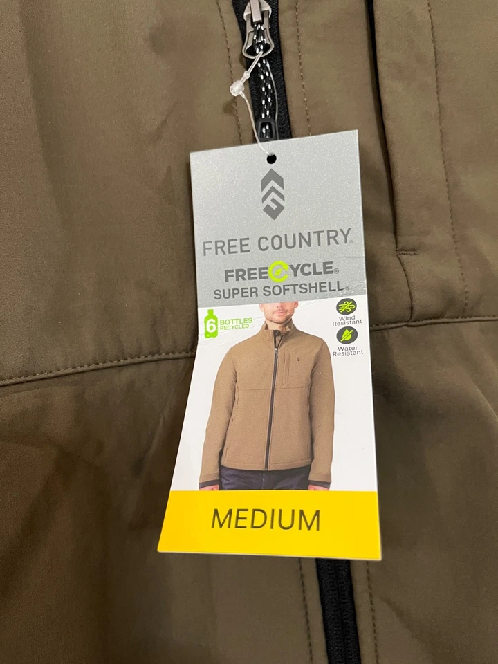 Free Country Men's Super Softshell 3-Layer Jacket Jet Saddle Size M NEW - Image 3 of 4
