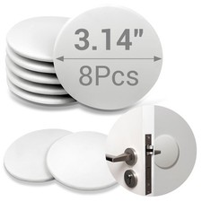 Door Stopper - 3.14" White Door Stoppers for Wall 8 Pack , with Heavy-Duty A...