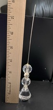 Vintage 9" Long Stem Steel Hat Pin w/ Clear Cut Crystal Top   Edwardian Style