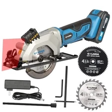 Mini Circular Saw, 4-1/2"" 3400RPM Cordless Circular Saw 2.0Ah circular saw