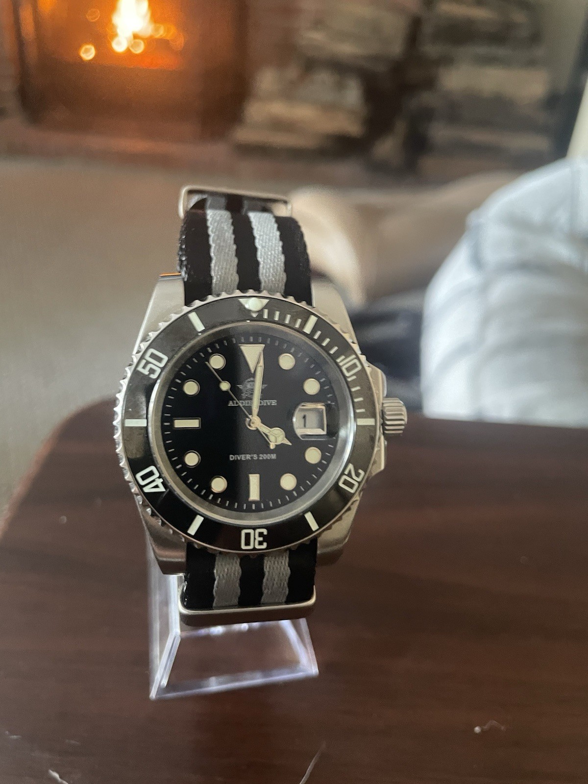 ADDIESDIVE Men's Sub-Style Quartz Watch 40mm - Black Dial - Includes 2 Straps