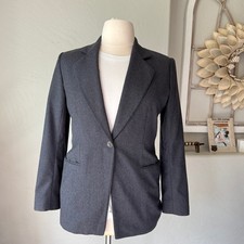 Gorgio Armani Women's Vintage Wool One Button Elegant Gray Blazer Size 12