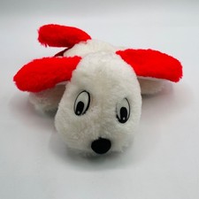 Vintage Oriental Toy Co Tan Dog Plush Brown Ear Stuffed Animal Japan Side Laying