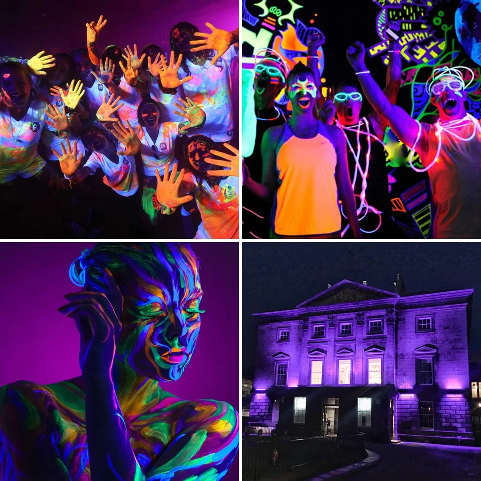 2 Pack 150W LED Blacklight, UV Black Lights for Glow Party, IP65 Waterproof O... - Image 4 of 4