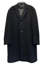 Vintage Mersley Pure Wool Grey Over Coat XL 48 Crombie Style Coat 1960s
