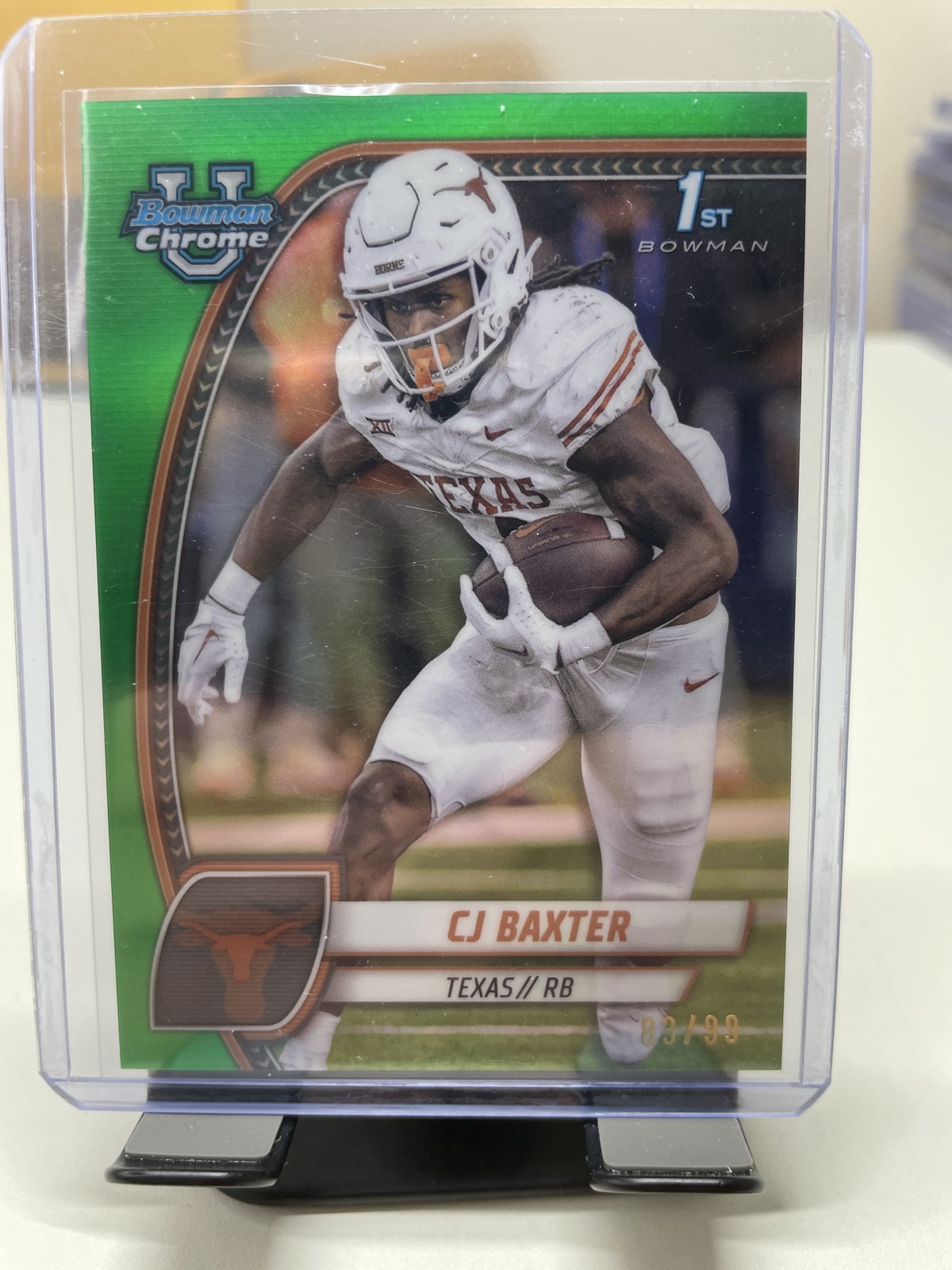 2024 Bowman University Chrome #42 CJ Baxter Green Refractor #/99