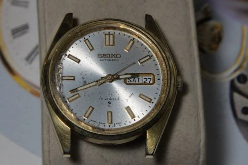 Vintage SEIKO 6309 Gold Tone 17J Automatic Men's Watch--4 Repair