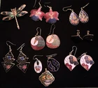 Vintage To Now Costume Jewelry Lot Boho Cloisonné Asian Ethnic Jewelry Earrings
