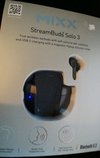 Mixx StreamBuds Solo 3 True Wireless Earbuds. Black. USB-C. 18 hrs. Hands Free.