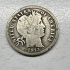 1913 Barber Liberty Head Dime 90% silver Actual coin Worth To Fill A Spot