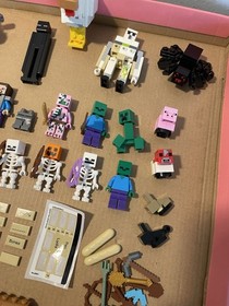 Lego Minecraft Bulk Minifigures Lot (25 Figs + 52 Set Manuals) Steve 21118 21117