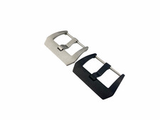 18 20 22 24mm Silver/Black Stainless Steel Pin Buckle/Clasp Fits Panerai Watch