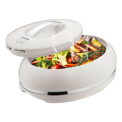 Thermobehälter Oval Edelstahl Servierschüssel Buffet Party Küche 3 Liter Silber