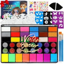 Professional Face Painting Kit   42 Color Water-Activated Face Paint Makeup Pa