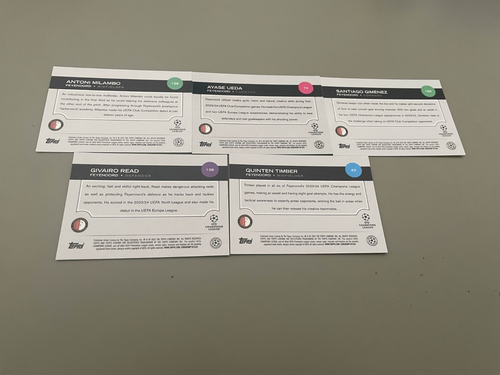 TOPPS UCC Chrome 24/25 Feyenoord Rotterdam 5 card lot - Afbeelding 2 van 2