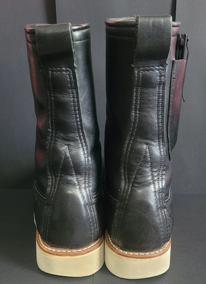 #3424 Woman's Redwing Black 9 Inch Moc Toe, Wool Lined, Customized - Image 3 of 4