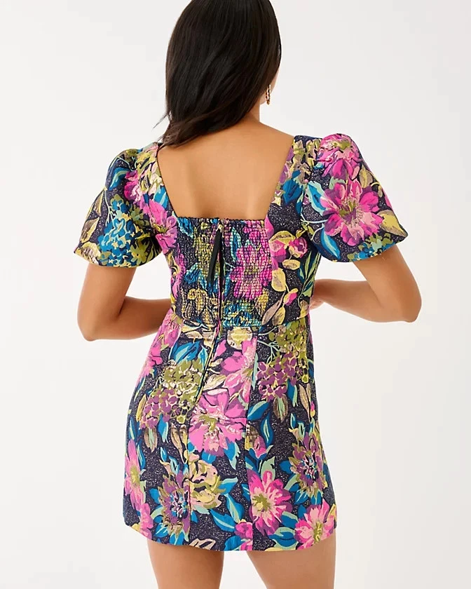 NWT Lilly Pulitzer Booker Skirted Romper Multi Canopy Blooms Jacquard, Size ! - Image 2 of 4