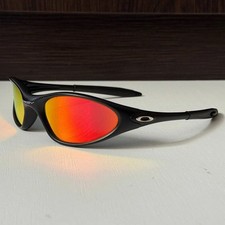 Oakley Minute 1.0 Black Frame Sunglasses Red Iridium Lens | eye jacket splice